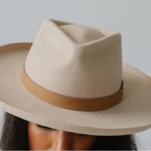 TERESSA FOGLIA Curateur Lynn Rachel Zoe Fedora Boho Rancher Felt Ivory Hat - Picture 2 of 8